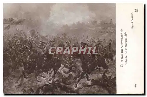 Ansichtskarte AK Militaria Charge de cavalerie Bataille de la Marne 1914 Hugo de Fichtner