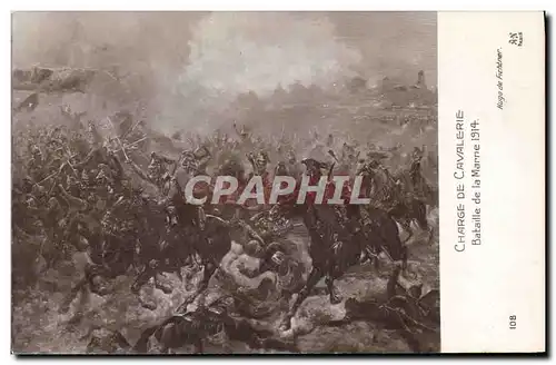 Cartes postales Militaria Charge de cavalerie Bataille de la Marne 1914 Hugo de Fichtner