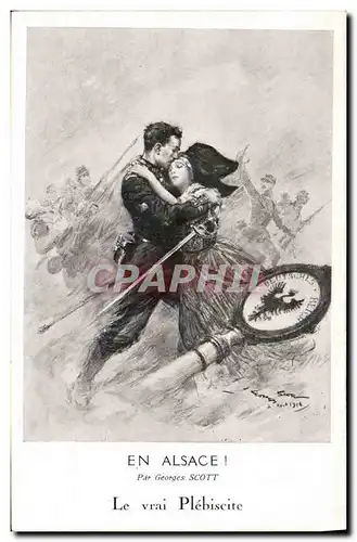 Cartes postales Militaria En Alsace Georges Scott le vrai plebiscite