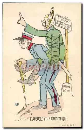 Cartes postales Militaria L&#39aveugle et le paralytique