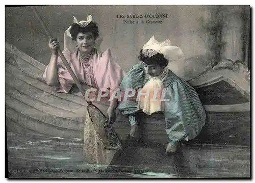 Cartes postales Folklore Les Sables d&#39Olonne Peche a la crevette