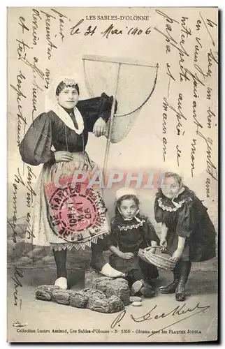 Ansichtskarte AK Folklore Les Sables d&#39Olonne Femme Enfants