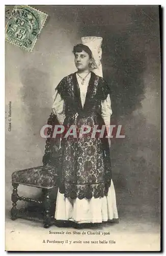 Cartes postales Folklore Souvenir des Fetes de Charite 1906 A Parthenay