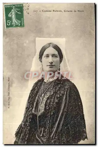 Cartes postales Folklore Costume Poitevin Grisette de Niort