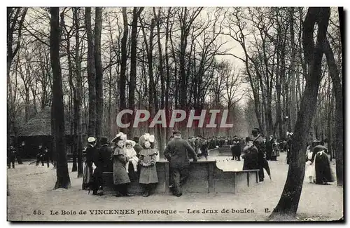 Cartes postales Petanque Paris Bois de Vincennes Les jeux de boules Enfants TOP