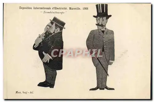 Cartes postales Fantaisie Illustrateur Exposition Internationale d&#39Electricite Marseille 1908 Trominetoscope