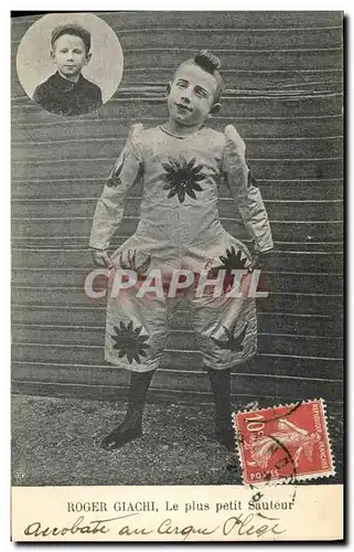 Cartes postales Cirque Roger Giachi Le plus petit sauteur TOP