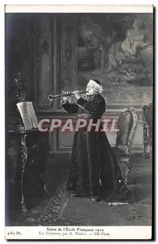 Cartes postales Salon 1910 Un virtuose Weber Trompette