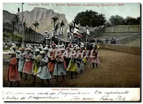 Cartes postales Dusseldorf 1904 Umzug Indischer Gaukler