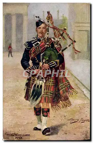 Cartes postales The Scots Guards Piper