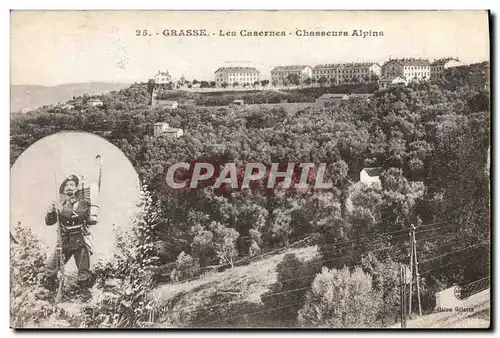 Cartes postales Militaria Chasseurs Alpins Grasse Les casernes