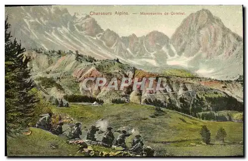 Cartes postales Militaria Chasseurs Alpins Manoeuvres de combat