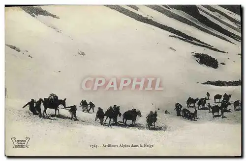 Ansichtskarte AK Militaria Chasseurs Alpins dans la neige