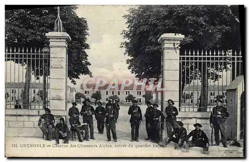 Cartes postales Militaria Grenoble Caserne des Chasseurs Alpins Entree du quartier Bayard