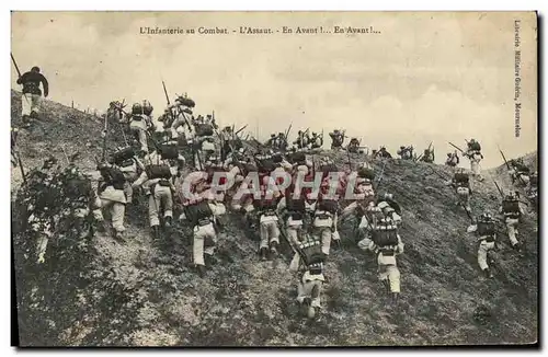 Ansichtskarte AK Militaria Chasseurs Alpins L&#39infanterie au combat L&#39assaut En avant !