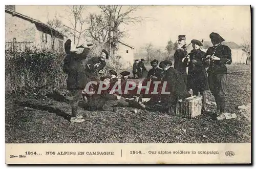 Cartes postales Militaria Chasseurs Alpins en campagne