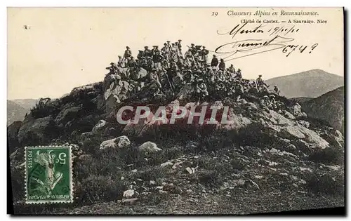 Ansichtskarte AK Militaria Chasseurs Alpins en reconnaissance