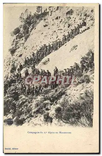 Cartes postales Militaria Chasseurs Alpins Compagnie du 27eme Alpins en manoeuvre