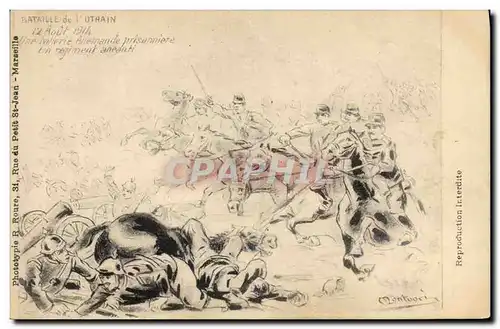 Cartes postales Militaria Bataille de l&#39Othain 12 aout 1914 Une batterie allemande prisonniere Un regiment an