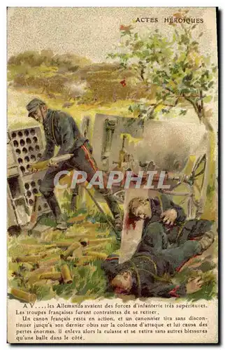 Cartes postales Militaria Actes heroiques
