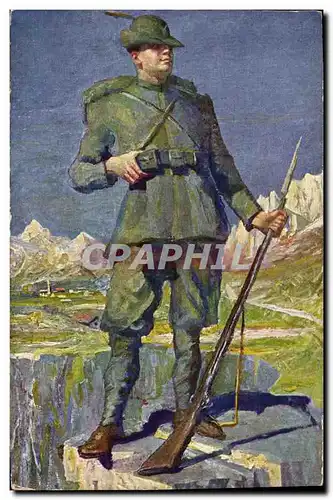 Cartes postales Militaria Amisani Il guardian dell Alpi