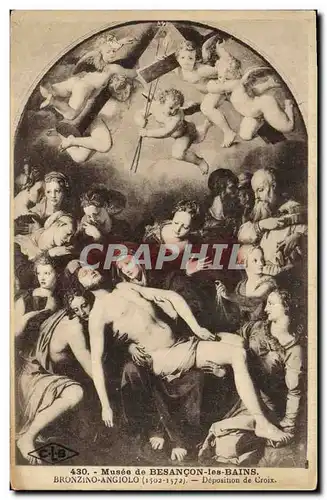 Cartes postales Musee de Besancon les Bains Bronzino Angiolo Deposition de Croix