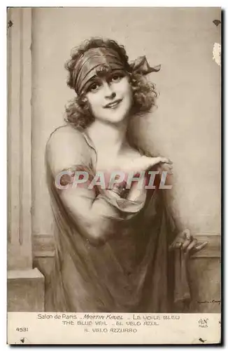 Cartes postales Salon de Paris Martin Kavel Le voile bleu
