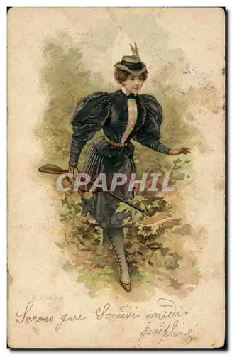 Cartes postales Fantaisie Illustrateur Femme Chasse Chasseur