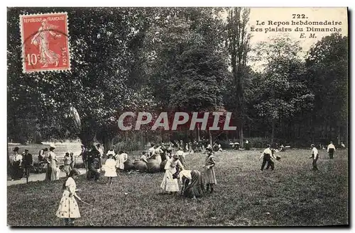 Cartes postales Diabolo Le repos hebdomadaire Les plaisirs du Dimanche