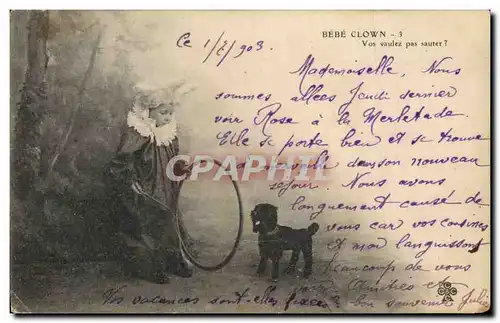 Cartes postales Cirque Bebe Clown Enfant