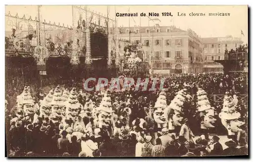 Cartes postales Cirque Clown Les clowns musicaux Carnaval de Nice 1924