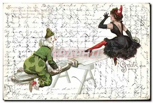 Cartes postales Cirque Clown Femme
