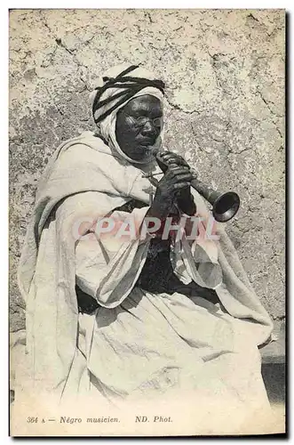 Cartes postales Folklore Negro musicien Afrique du Nord