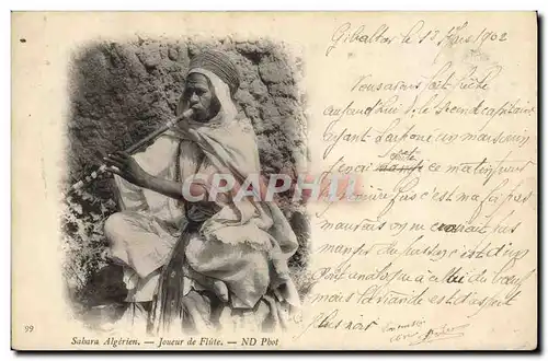 Cartes postales Folklore Sahara Algerien Joueur de flute
