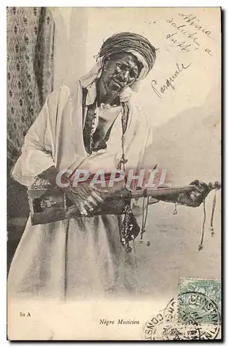 Cartes postales Folklore Negro musicien Afrique du Nord