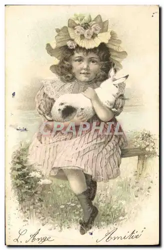 Cartes postales Lapin Enfant