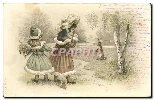 Cartes postales Lapin Enfants