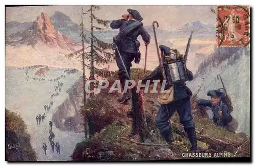 Cartes postales Militaria Chasseurs Alpins