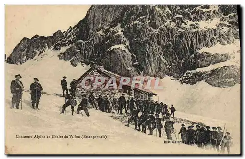 Cartes postales Militaria Chasseurs Alpins au chalet du Vallon Brianconnais