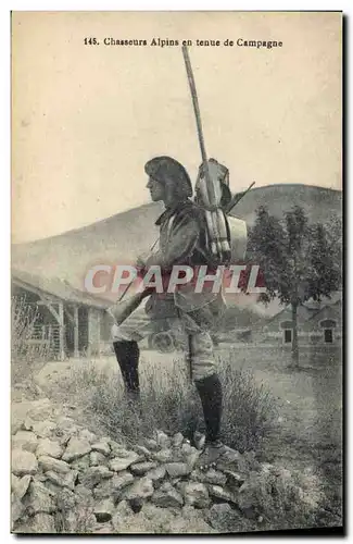 Ansichtskarte AK Militaria Chasseurs Alpins en tenue de campagne