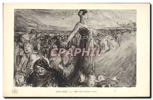 Cartes postales Militaria Marianne On ne passe pas