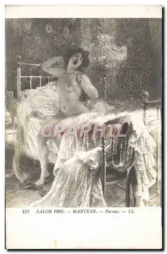Cartes postales Nu erotique Salon 1908 Martens Paresse