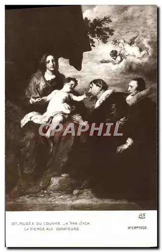 Cartes postales Paris Musee du Louvre Van Dyck La vierge aux donateurs