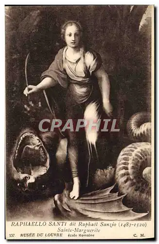 Cartes postales Raphaello Santi dit Raphael Sanzio Sainte Marguerite Paris Musee du Louvre