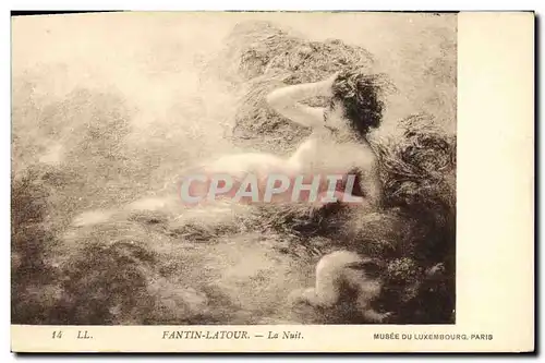 Cartes postales Nu erotique Fautin Latour la nuit Musee du Luxembourg Paris