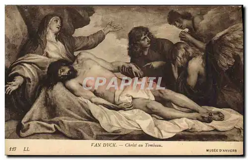 Cartes postales Van Dyck Christ au tombeau Musee d&#39Anvers