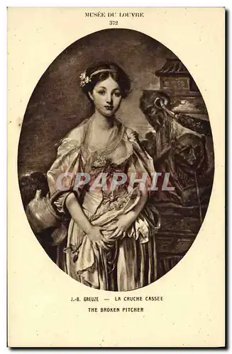 Cartes postales Paris Musee du Louvre Greuze La cruche cassee