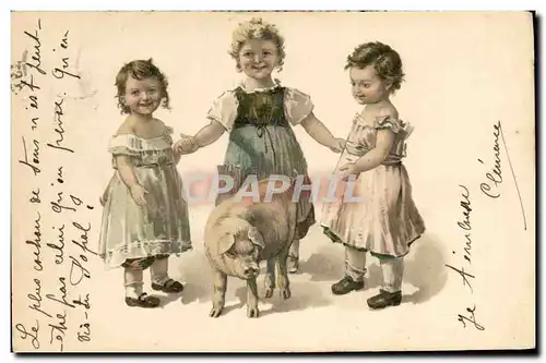 Cartes postales Fantaisie Enfants Cochon Porc