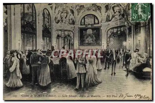 Cartes postales Casino de Monte Carlo Salle Schmitt Table de roulette