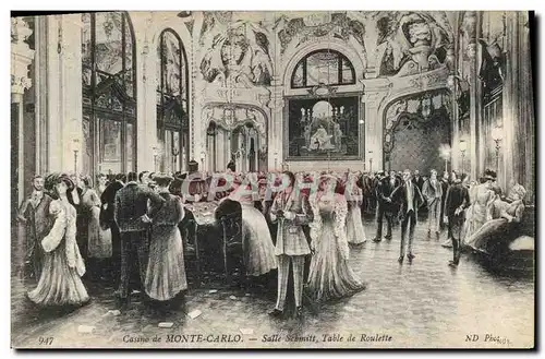 Cartes postales Casino de Monte Carlo Salle Schmitt Table de roulette